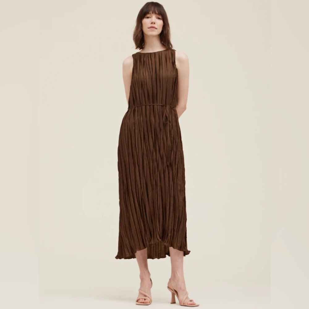 Grade & Gather Crinkle Pleat Midi Dress